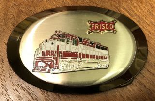 Vtg Frisco Railroad Oval Belt Buckle Slsf Bnr St.  Louis - San Francisco Railway