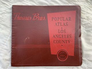 1959 Thomas Bros Atlas Guide Map Los Angeles County Very Rare La