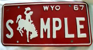 Rare 1967 Sample Wyoming License Plate 7 Days Only