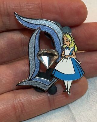 Disney Dlr Diamond D Disneyland 60th Le 3000 Pin Alice In Wonderland Month