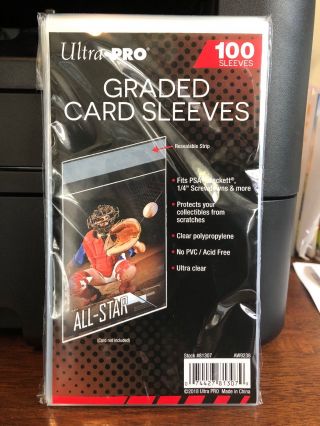 Ultra Pro Graded Card Sleeves 1 Pack Of 100 For Psa Beckett Graded Cards