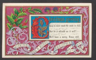 C5102 Victorian Goodall Xmas Card: Holly
