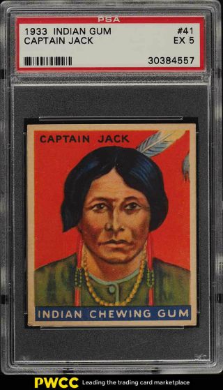 1933 Goudey Indian Gum Captain Jack 41 Psa 5 Ex (pwcc)