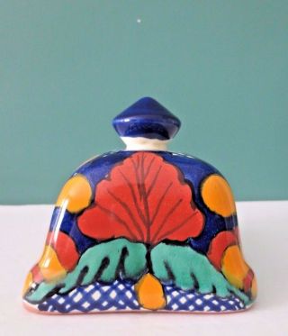 Awesome Hand - Painted Signed Lead Covered Butter Dish by GARAY,  MEXICO 3
