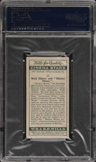 1931 Wills Cinema Stars 3rd Series Walt Disney Mickey Mouse 24 PSA 2 GD (PWCC) 2