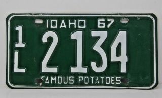 1967 Idaho License Plate Collectible Antique Vintage 1l 2 - 134