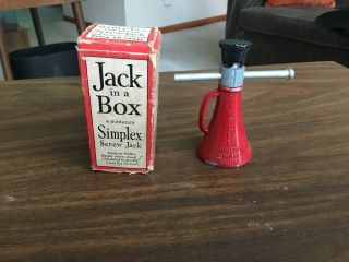 Vintage 3 " Simplex Salesman Sample Screw Jack,  Templeton,  Kenly & Co,  Chicago