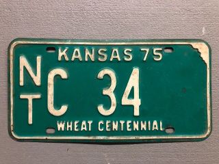 Vintage 1975 Kansas License Plate Wheat 