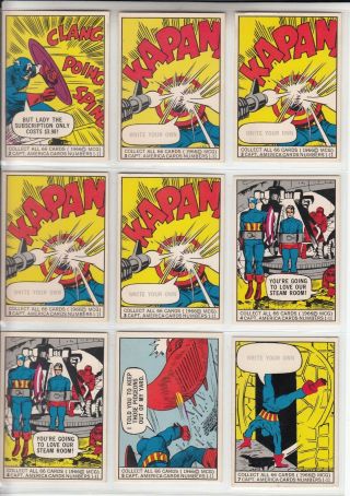 1966 Marvel Hero Single Cards To Fill Your Set Nrmt/mt 5.  00 Each Card