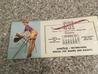 Pinup Girl November 1962 Advertising Blotter: Cleveland,  Oh - W/calendar