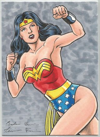 Wonder Woman Psc/aceo Sketch Card By The Fraim Brothers (brendan & Brian) Dc