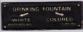Black Americana Cast Iron Sign Drinking Fountain White / Colored