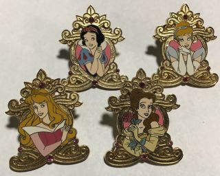 Disney Official Pin Trading Pins - Set Of 4 Princesses - Snow White,  Cinderella,