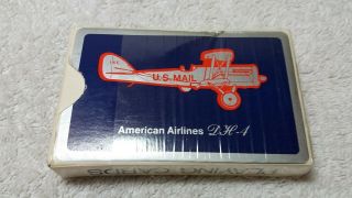 Vintage American Airlines Dehavliland Dh - 4 Us Air Mail Biplane Playing Cards