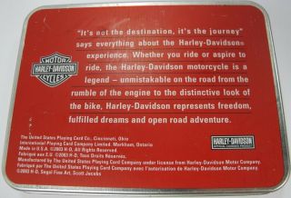 2003 Harley - Davidson Motorcycles - 2 decks of Playing Cards,  Metal Case 2