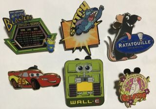 Disney Official Pin Trading Pins - Toy Story,  Stitch,  Ratatouille,  Cars,  Walle