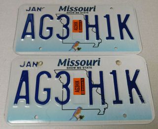 2014 Missouri Passenger Car License Plate Pair