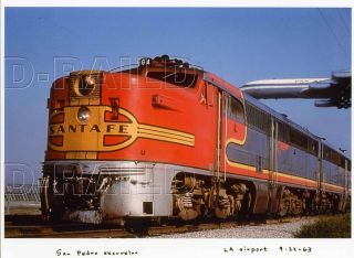 8ee182 Rp 1962/2000s At&sf Santa Fe Railroad Chief Loco 64 Pan Am Jet La Airport