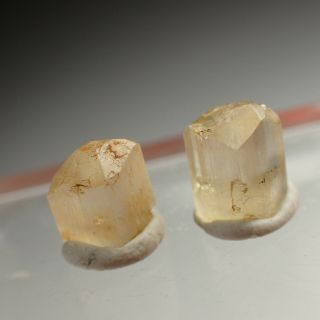 Topaz Two Crystals From Rare Locality Schneckenstein,  Germany