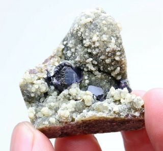26g Natural Purple Fluorite Pyrite Mineral Specimens From Inner Mongolia,  China