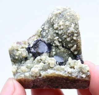 26g Natural Purple Fluorite Pyrite Mineral Specimens from Inner Mongolia,  China 4