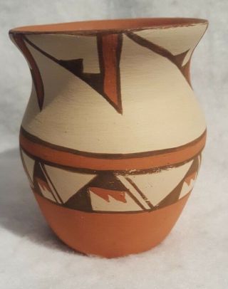 Vintage? Native American Hand Painted Pottery Pot Signed M.  Shendo Jemez