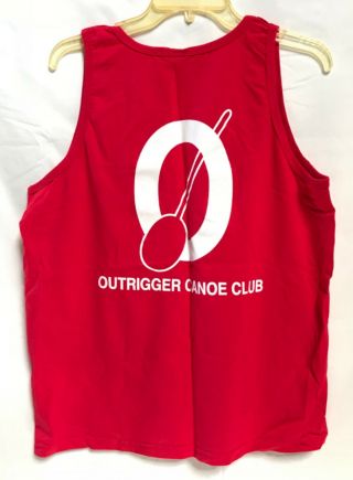 Occ Outrigger Canoe Club Waikiki Red Tank Top Unisex Vintage Pre - Owned Euc L Lrg