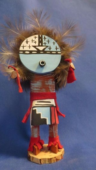 Navajo Hand Crafted Chief Kachina Doll Wood & Feather By Bertha Chavez