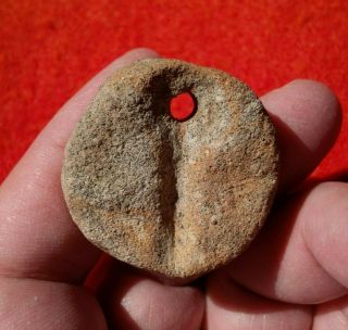 Authentic Indian Artifacts 1 - 3/8 Sandstone Pendant Kentucky Arrowheads Arrowhead