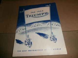 Vintage 1953 Triumph Motorcycle Brochure