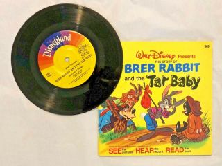 Vintage Brer Rabbit And Tar Baby Book Record Walt Disney 1977 Black Americana