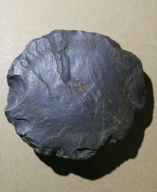 3 " Native American Indian Heavily Patinated Authentic Discoidal Scraper