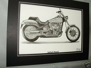 Harley Davidson Motorcycle Softail Deuce By Artist