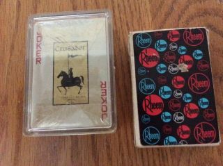 Vintage Crusader Joker Playing Card Wrapped And Case Bonus Rheem Cards