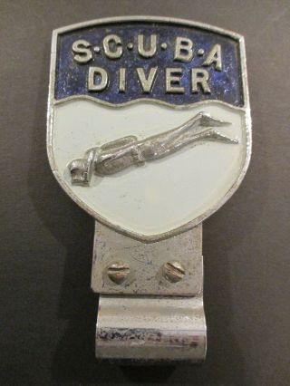 Vintage Scuba Diver License Plate Topper Attachment