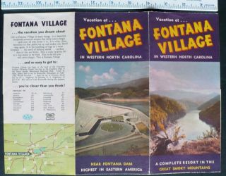 1950s Brochure Fontana Village,  Lodge,  & Dam,  Great Smokies North Carolina
