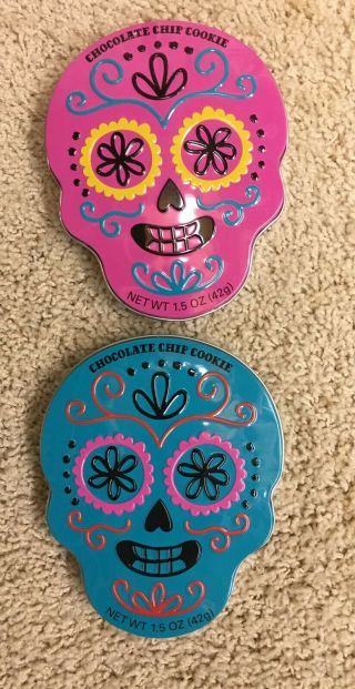 2 Day Of The Dead Cookie Metal Tins Empty