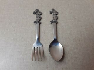 Vintage Mickey Mouse Stainless Spoon And Fork By Bonny