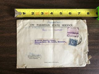 1958 Missouri Pacific Lines North Western Railway Pakistan Stamp Envelope
