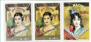 Set Of 3 Swap Playing Cards Spanish Ladies Drink Adverts