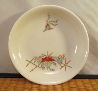 Vintage Japanese Arita Kakiemon Porcelain Dish Bowl Bird Flowers Japan 4 7/8 "