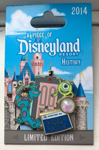 2014 Disney Piece Of History Pin - Mike & Sulley To The Rescue - Very Rare