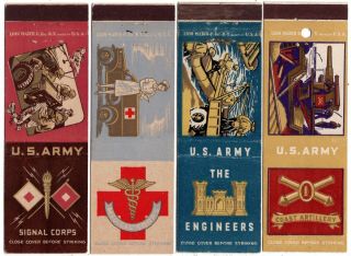 Military Wwii 4 Us Army Signal Engineers Medical Coastal Artillery 20 Fs Covers