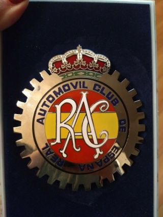 Royal Automobile Club of Spain Enamel Car Badge Emblem 4