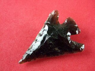 Fine Quality Authentic California Obsidian Elko Corner Notched Point Arrowheads