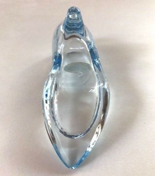 Oneida Crystal Cinderella Blue Glass Slipper Shoe Ring Box Cake Topper 6