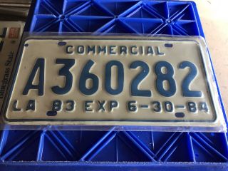 1983 Louisiana Commercial License Plate A360282