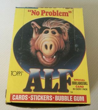 1987 Topps Alf Tv Show Series 1 Trading Cards Full Box Of 48 Wax Packs.