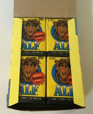 1987 TOPPS ALF TV Show Series 1 Trading Cards Full Box of 48 Wax Packs. 2