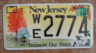 Jersey Auto License Plate " We 2774 " Nj Treasure Our Trees Tree Leaves